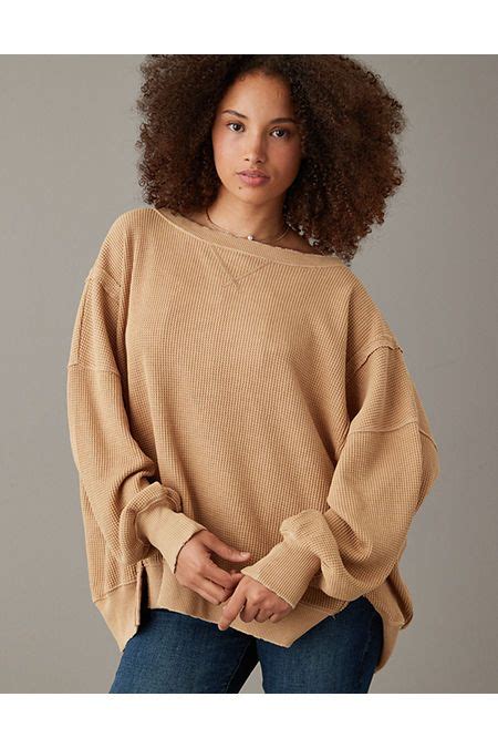 american eagle oversized waffle sweater